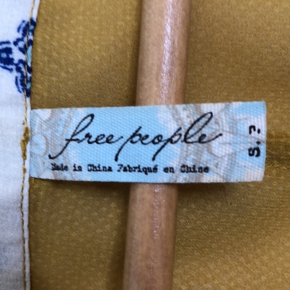 Free People Santa Cruz Gold and Blue Boho Kimono Dress Size S - Picture 3 of 13